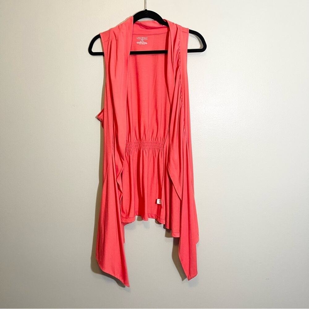 Lane Bryant Women's Orange Sleeveless‎ Loose Fit Open Front Cardigan Size 18/20